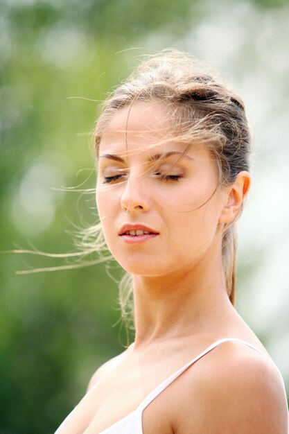 Portrait of young sensual woman