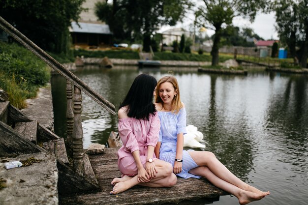 Portrait of young sisters