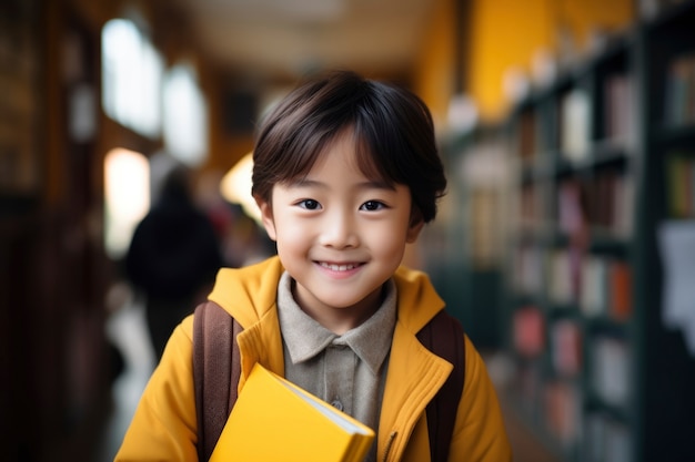 Free photo portrait of young student attending school