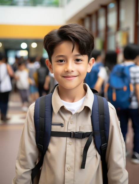 Free photo portrait of young student attending school