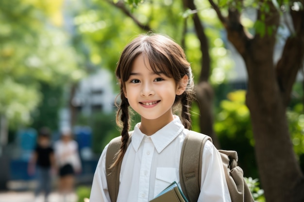 Free photo portrait of young student attending school