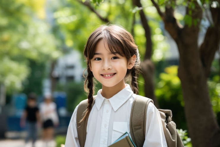 無料Photo 学校に通う若い学生のポートレート
