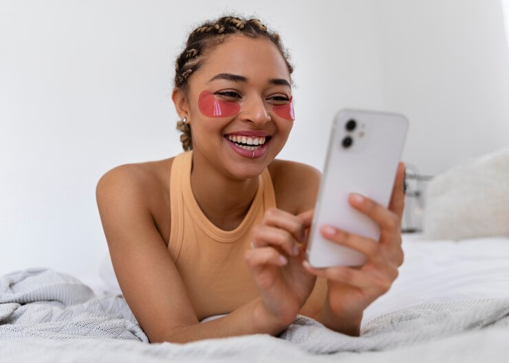 Portrait of young woman doing her beauty routine at home
