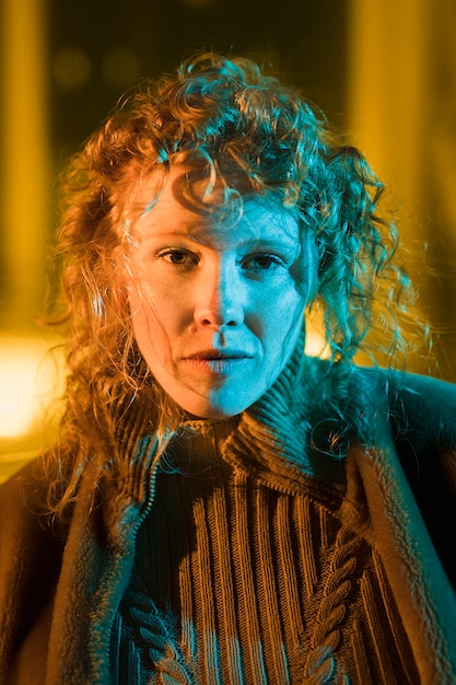Portrait of Young Woman Going Out at Night