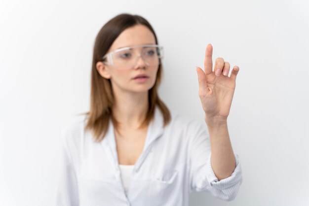 Portrait of young woman scientist