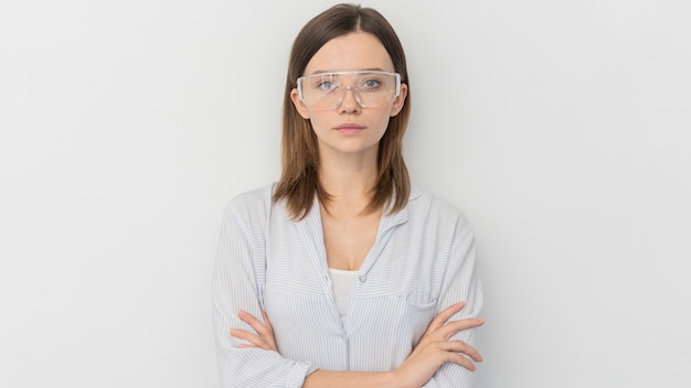 Portrait of young woman scientist