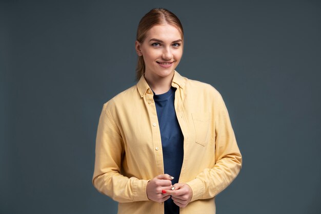 Portrait of a young woman smiling