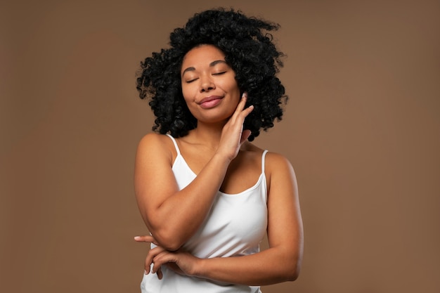 Portrait of young woman with natural beauty