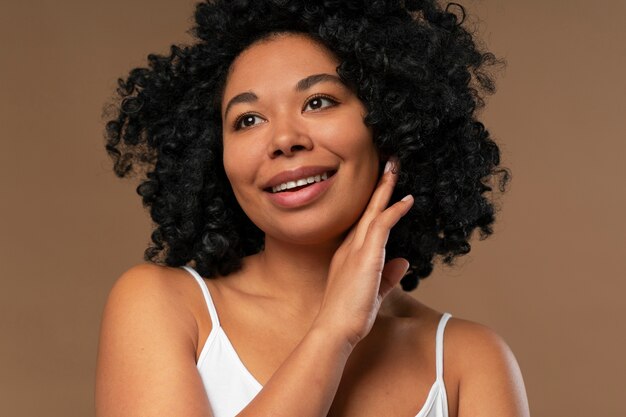 Portrait of young woman with natural beauty