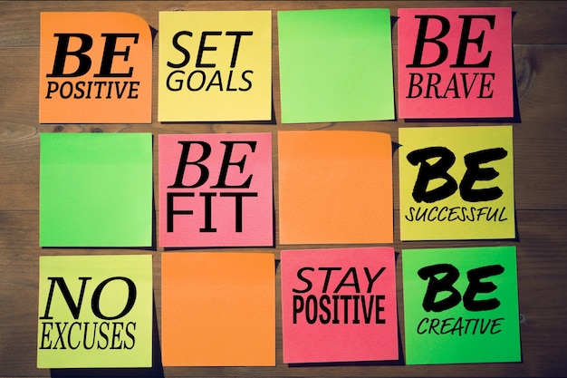 Free photo positive messages with colorful squares