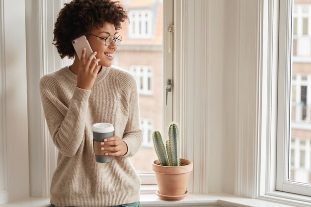 positive student working at home