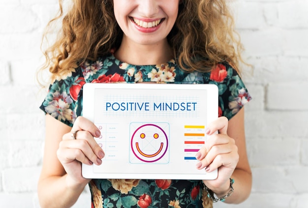 Concetto di stile di vita di felicità di pensiero positivo