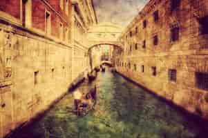 Free photo postcard of a canal in venice