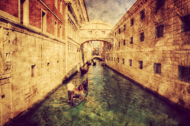 Postcard of a canal in venice