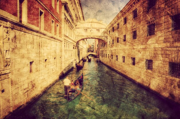 Postcard of a canal in venice