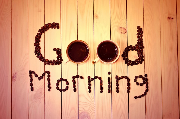 Free Photo poster "good morning" on wood