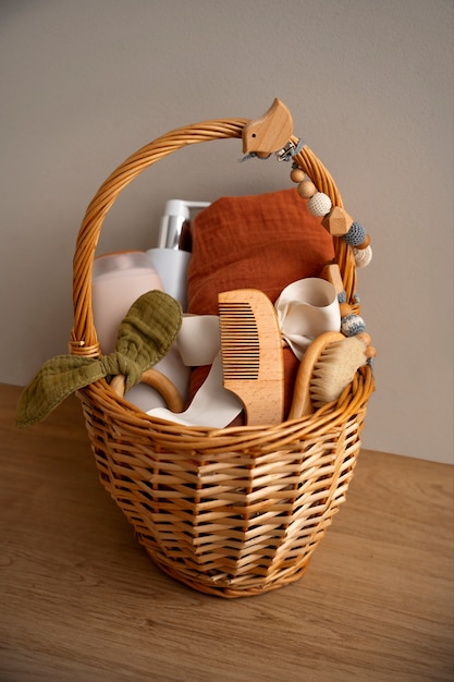 Free photo postpartum  basket still life