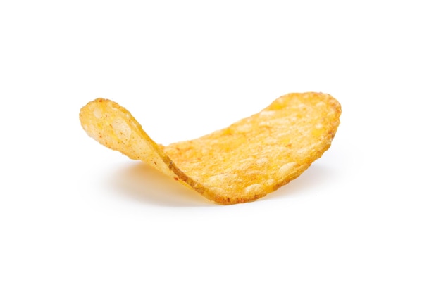 Potato chips isolated on white background