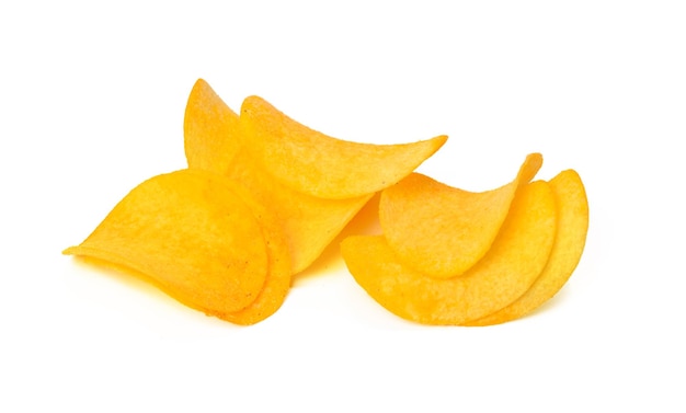 Free photo potato chips isolated on white background