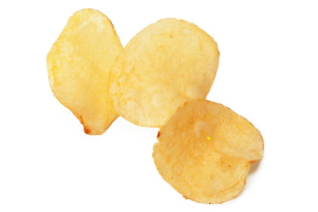 Potato chips isolated on white