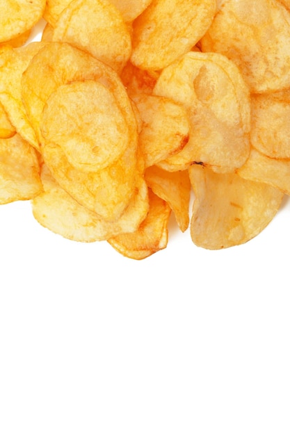 Potato chips isolated on white