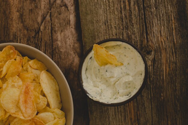 Potato chips on the table