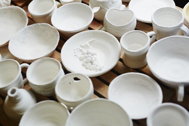 Pottery on white