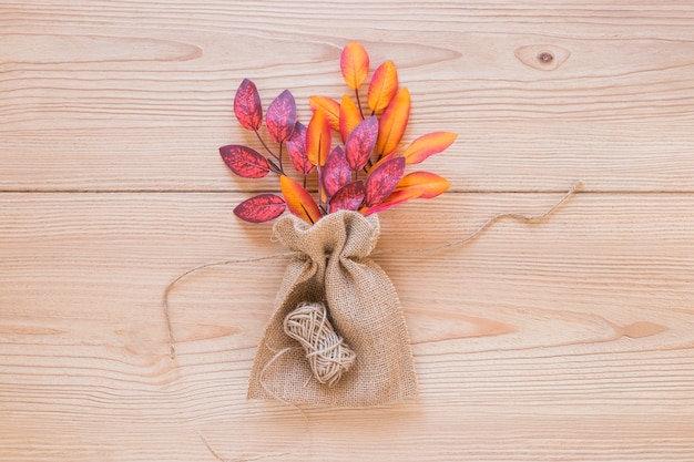 Pouch with beautiful dry twig 