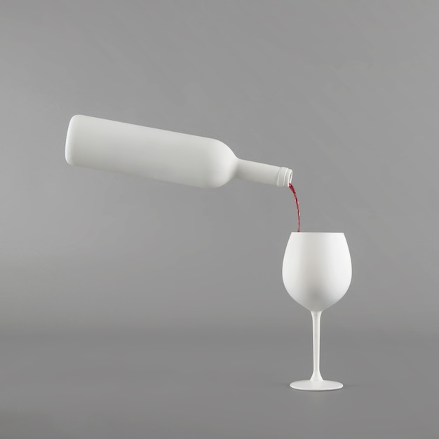 Free photo pouring wine mockup