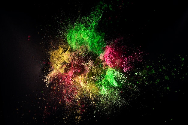 Powder mix splash with dark background