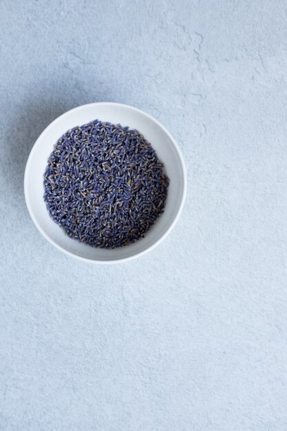 Powder on round white bowl