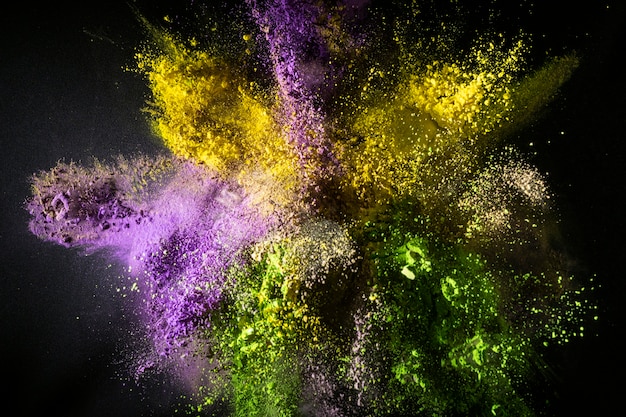 Powder splash with dark background