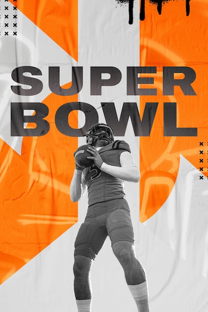 Free photo powerful super bowl collage design