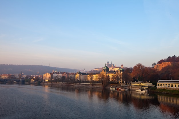 Prague from Vltava. Czech Republic