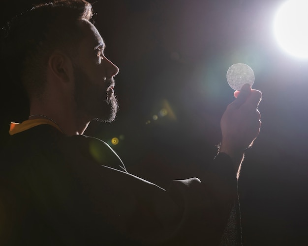 Prayer on full moon meditating