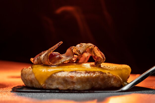 Preparation of a delicious burger arrangement