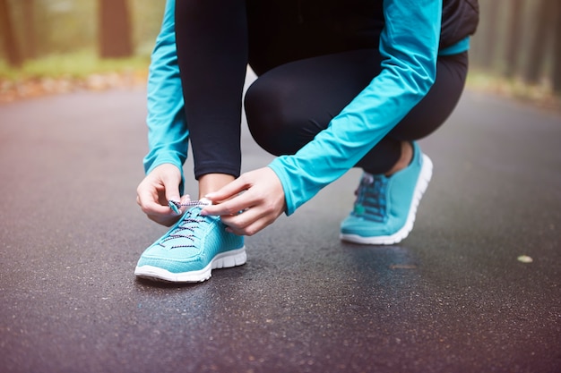 Preparing for hard training on outdoors