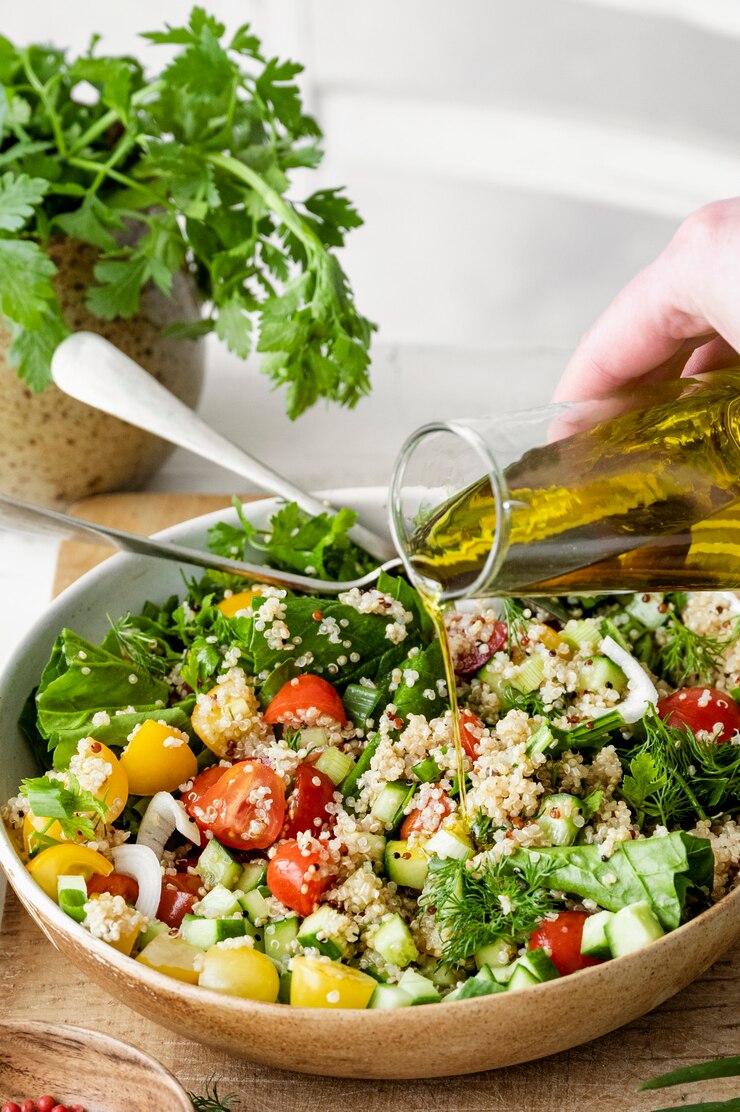 Free Photo preparing plant-based recipe idea