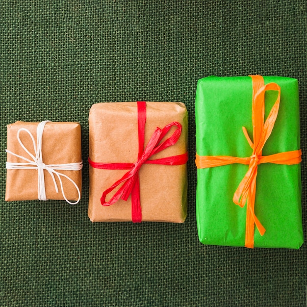 Present boxes in different sizes