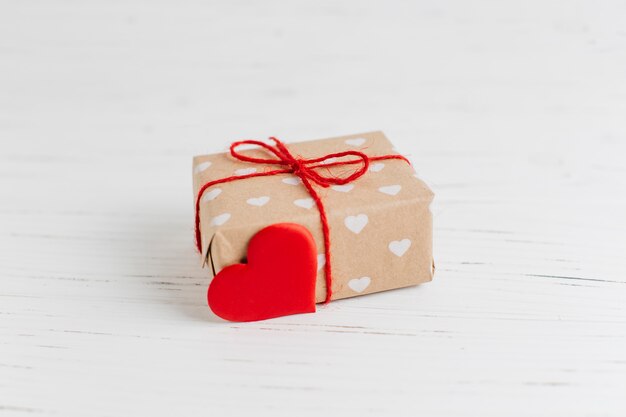 Present with heart decoration for Valentine's day