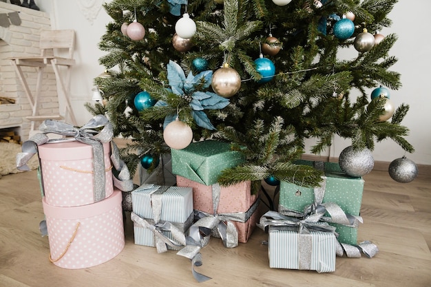 Presents under christmas tree