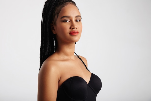 Pretty black woman with braids