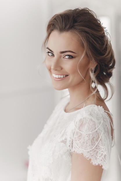 pretty bride smiling