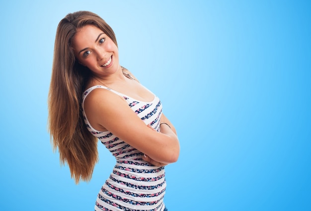 Pretty girl posing on camera