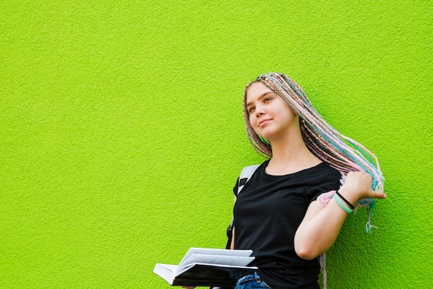 Free photo pretty girl with book