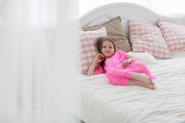 white bed for little girl