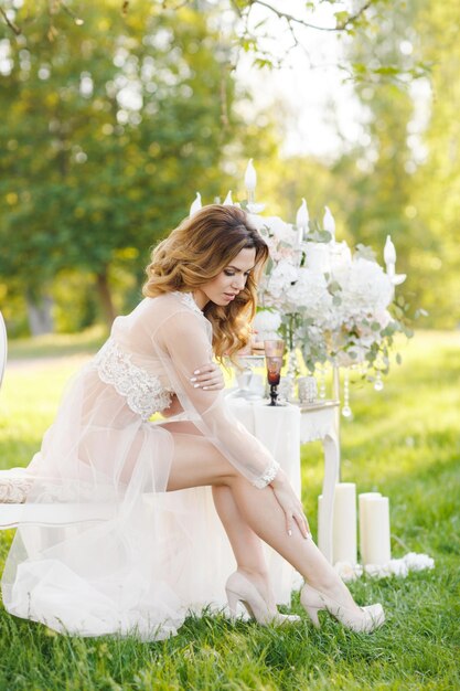 pretty woman in boudoir dress