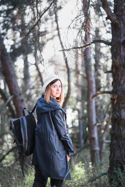 Pretty woman in forest