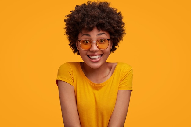 Pretty young woman with curly hair