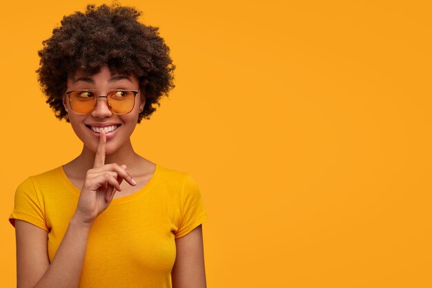 Pretty young woman with curly hair